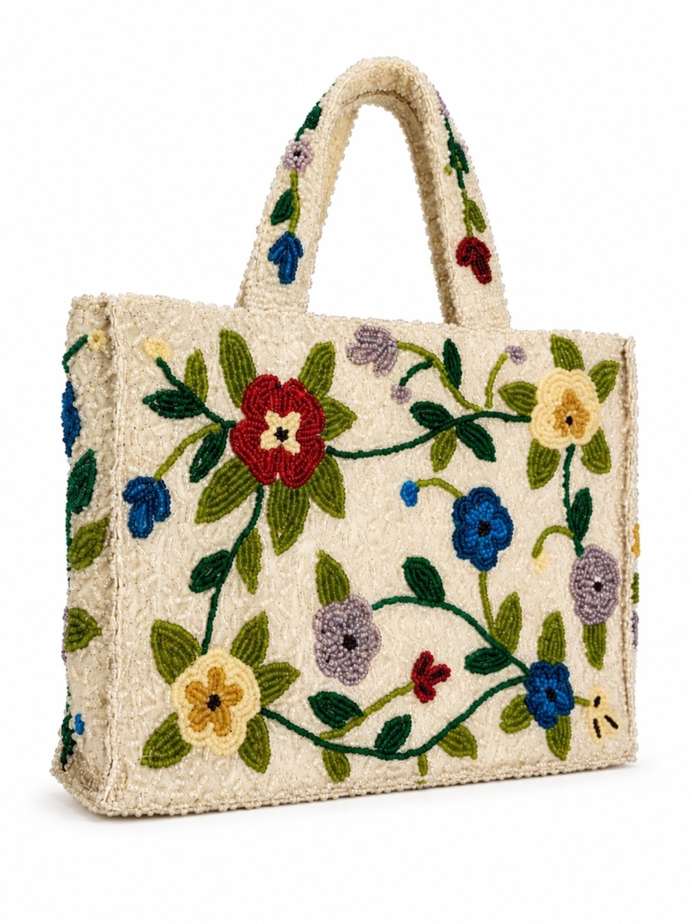 Vintage Pierre Urbach Beaded Floral Handbag Tote NWOT - Picture 3 of 8